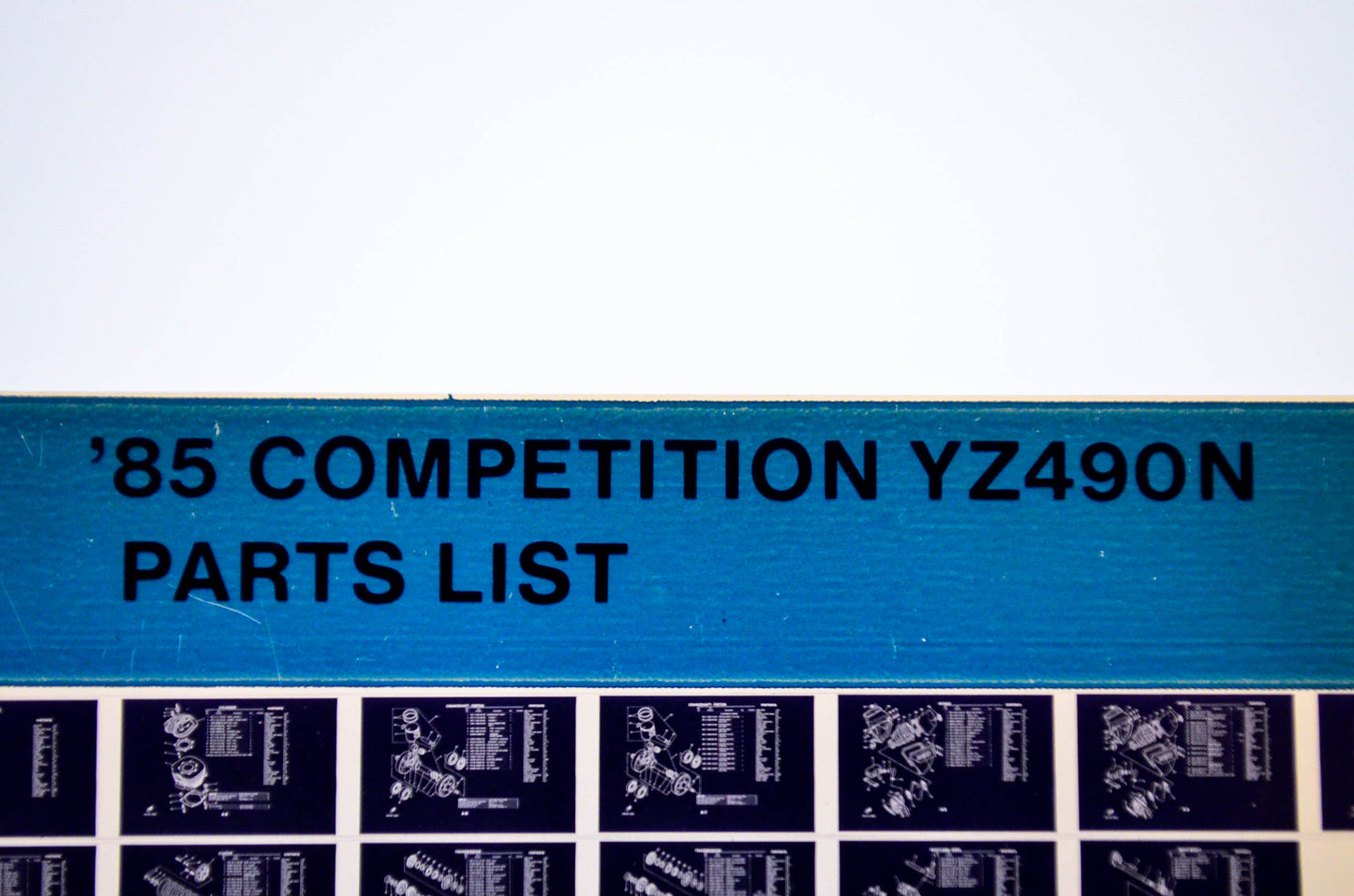 OEM Yamaha YZ490N 1985/January 14 '85 Competition Parts List Microfiche