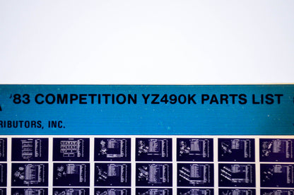 OEM Yamaha YZ490K 1984/January 23 '83 Competition Parts List Microfiche