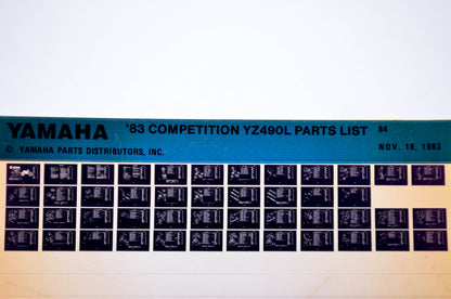 OEM Yamaha YZ490L 1983/November 18 '83 Competition Parts List Microfiche