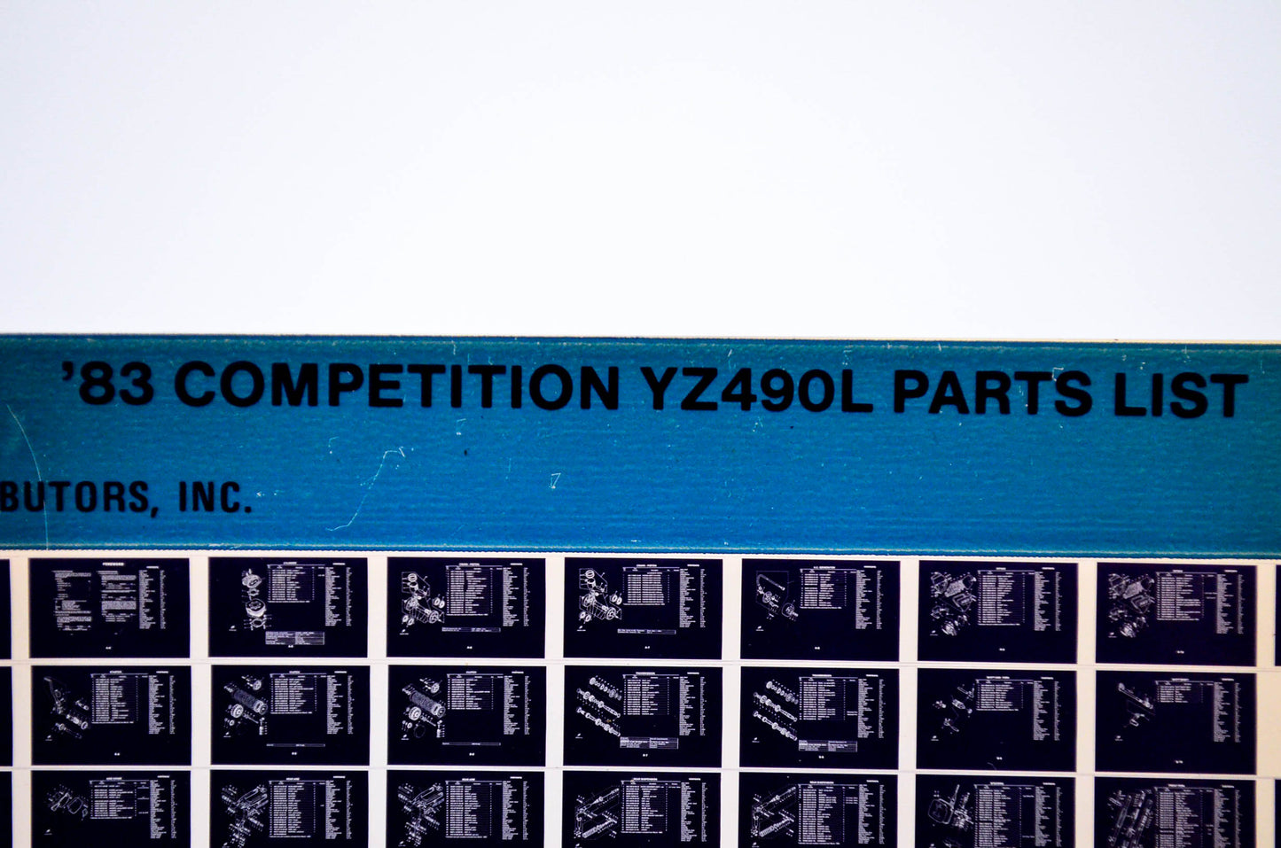 OEM Yamaha YZ490L 1983/November 18 '83 Competition Parts List Microfiche