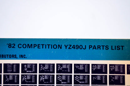OEM Yamaha YZ490J 1983/April 13 '82 Competition Parts List Microfiche
