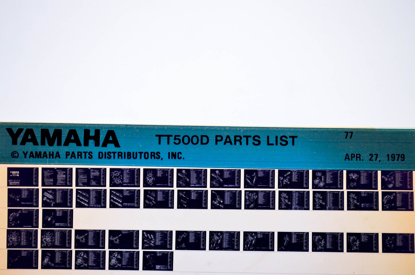 OEM Yamaha TT500D 1979/April 27 '77 Parts List Microfiche