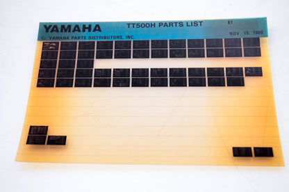 OEM Yamaha TT500H 1980/November 10 '81 Parts List Microfiche
