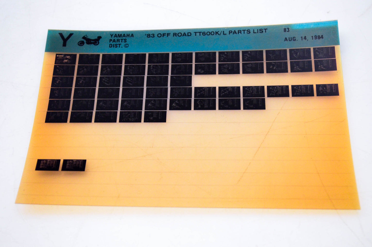 OEM Yamaha TT600K/L 1984/August 14 '83 Off Road Parts List Microfiche