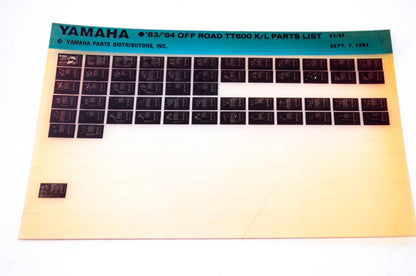 OEM Yamaha TT600 K/L 1984/Sept 7 '83 - '84 Off Road Parts List Microfiche