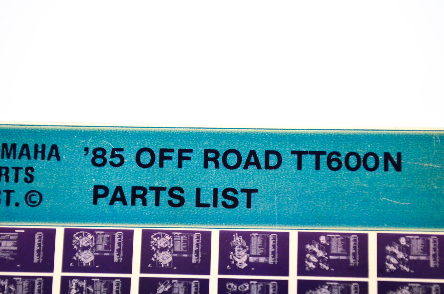 OEM Yamaha TT600N 1985/January 29 '85 Off Road Parts List Microfiche
