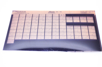 OEM Honda VT700C 1984/November '84 - '85 Shadow Parts Catalog Microfiche