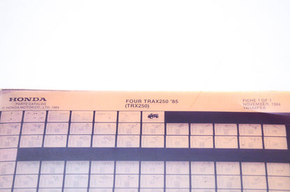 OEM Honda TRX250 1984/November '85 Four Trax250 Parts Catalog Microfiche