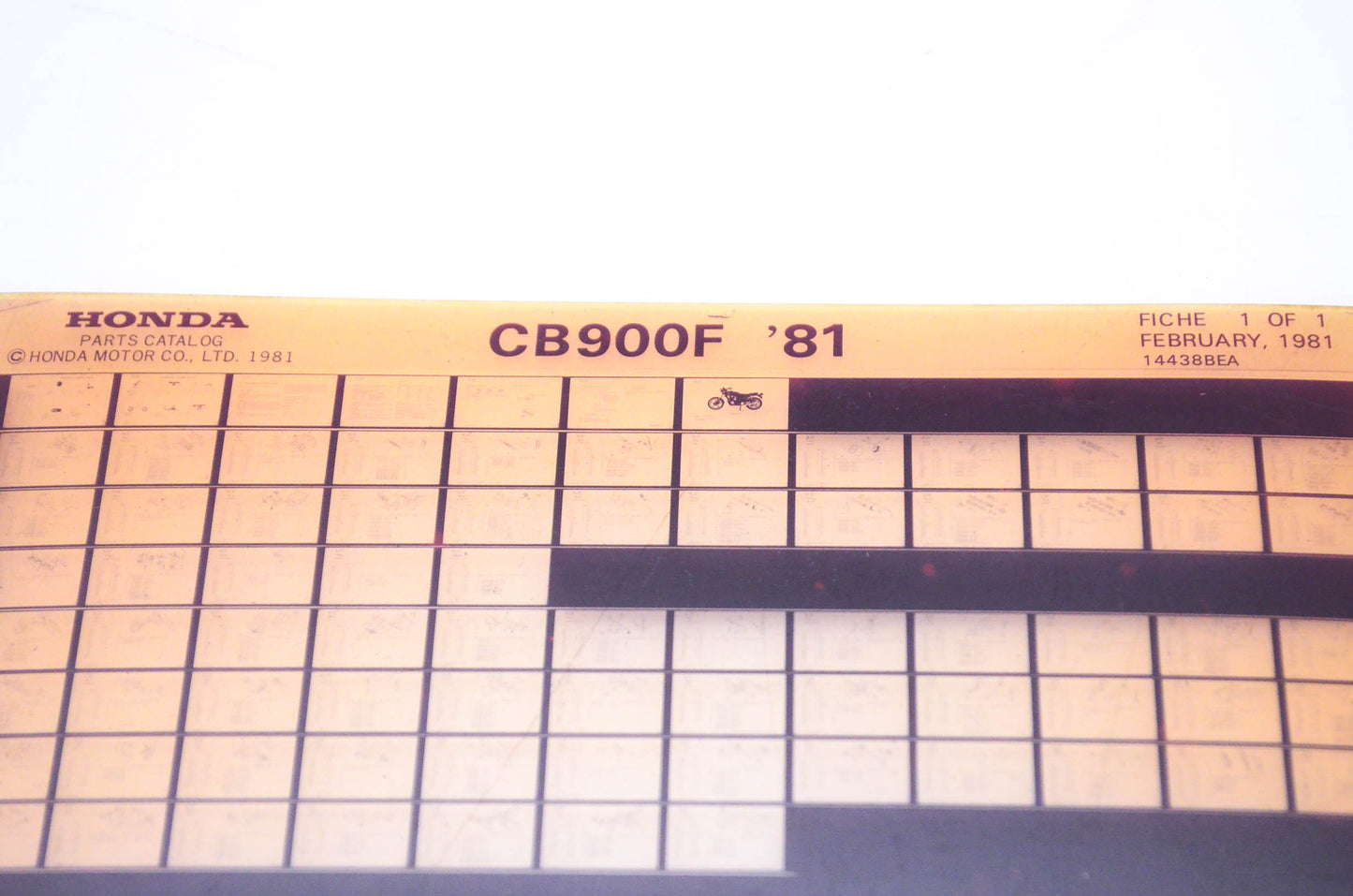 OEM Honda CB900F 1981/February '81 Parts Catalog Microfiche