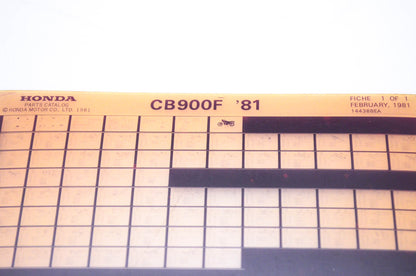 OEM Honda CB900F 1981/February '81 Parts Catalog Microfiche