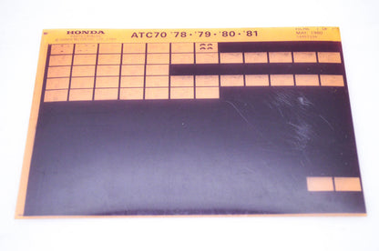 OEM Honda ATC70 1980/May '78 - '81 Parts Catalog Microfiche