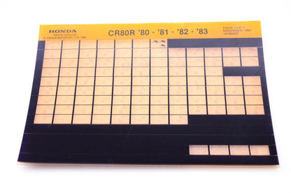 OEM Honda CR80R 1984/November '80 - '83 Parts Catalog Microfiche