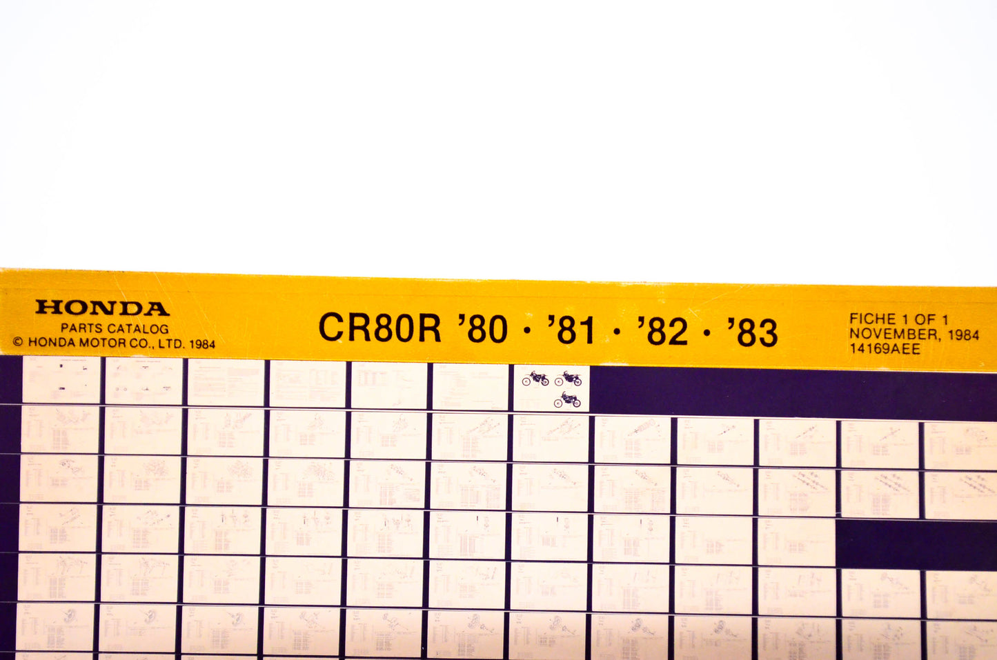 OEM Honda CR80R 1984/November '80 - '83 Parts Catalog Microfiche