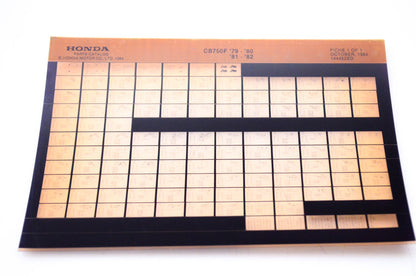 OEM Honda CB750F 1984/October '79 - '82 Parts Catalog Microfiche