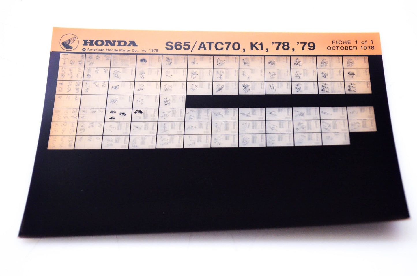 OEM Honda S65/ ATC70, K1 1978/October '78 - '79 Parts Catalog Microfiche