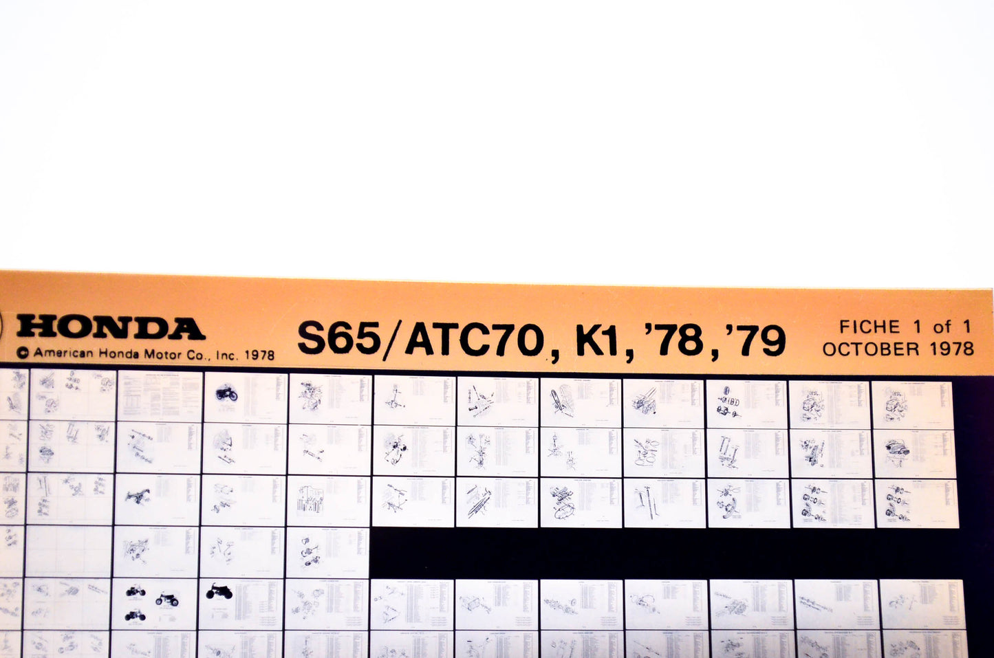 OEM Honda S65/ ATC70, K1 1978/October '78 - '79 Parts Catalog Microfiche