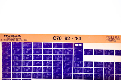 OEM Honda C70 1986/August '82 - '83 Parts Catalog Microfiche