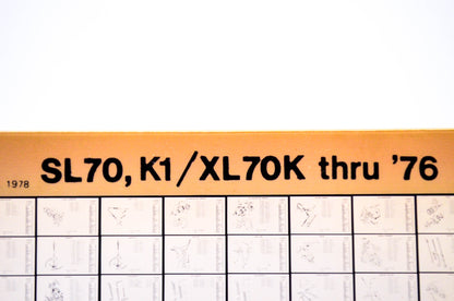 OEM Honda SL70,K1/XL70K 1978/May '76 Parts Catalog Microfiche
