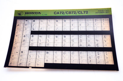 OEM Honda CA72/CB72/CL72 1977/October '77 Parts Catalog Microfiche