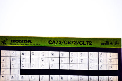 OEM Honda CA72/CB72/CL72 1977/October '77 Parts Catalog Microfiche