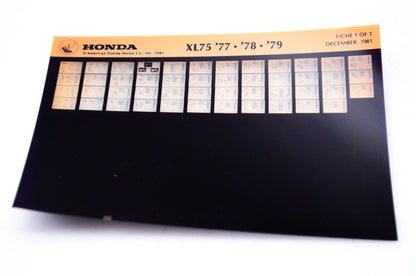 OEM Honda XL75 1981/December '77 - '79 Parts Catalog Microfiche