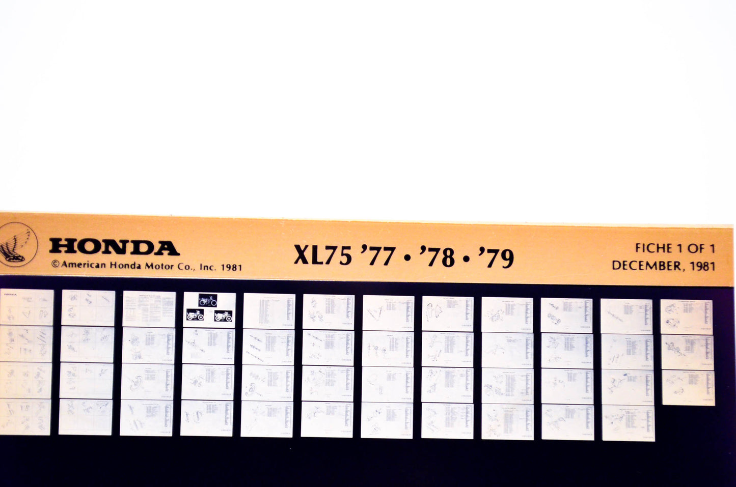 OEM Honda XL75 1981/December '77 - '79 Parts Catalog Microfiche