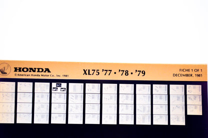 OEM Honda XL75 1981/December '77 - '79 Parts Catalog Microfiche