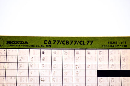 OEM Honda CA77/CB77/CL77 1978/February '77 Parts Catalog Microfiche