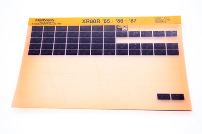 OEM Honda XR80R 1986/August '85 - '87 Parts Catalog Microfiche