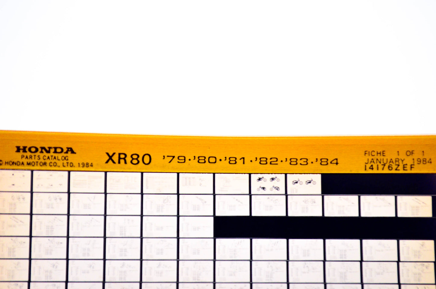 OEM Honda XR80 1984/January '79 - '84 Parts Catalog Microfiche