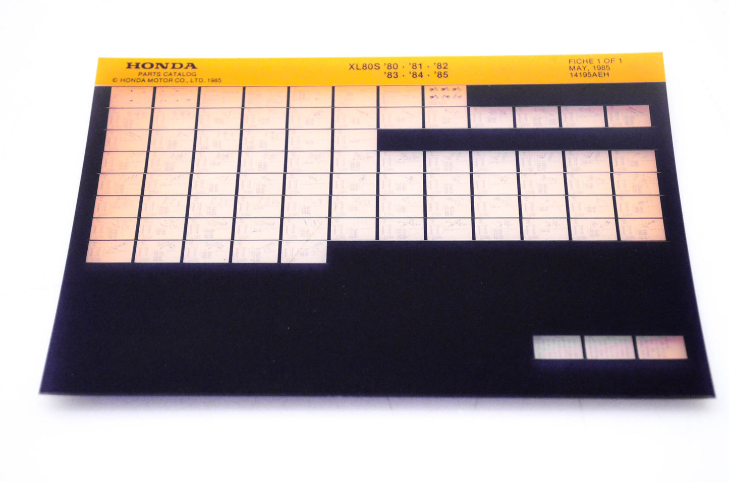 OEM Honda XL80S 1985/May '80 - '85 Parts Catalog Microfiche
