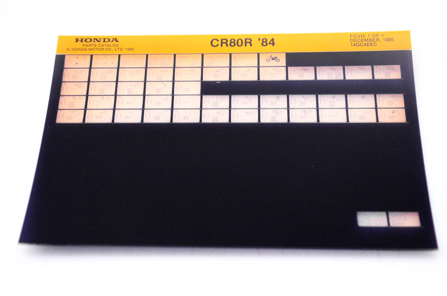 OEM Honda CR80 R 1985/December '84 Parts Catalog Microfiche