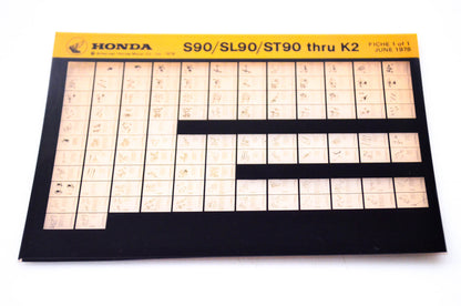 OEM Honda S90/SL90/ST90 - K2 1978/June '78 Parts Catalog Microfiche
