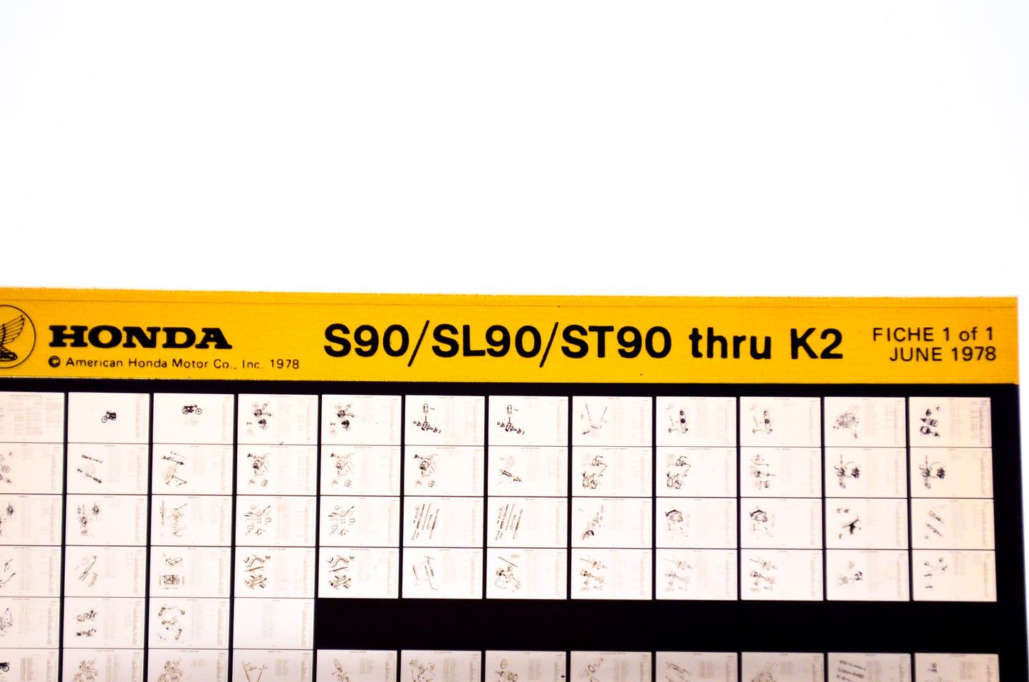 OEM Honda S90/SL90/ST90 - K2 1978/June '78 Parts Catalog Microfiche