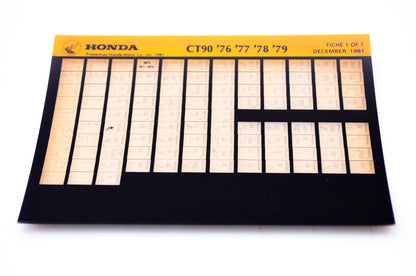 OEM Honda CT90 1981/December '76 - '79 Parts Catalog Microfiche