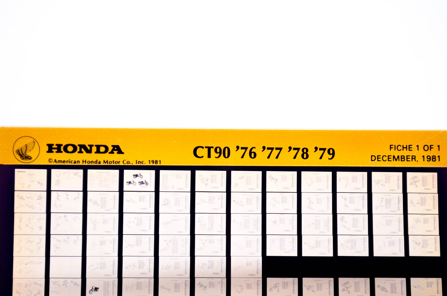 OEM Honda CT90 1981/December '76 - '79 Parts Catalog Microfiche