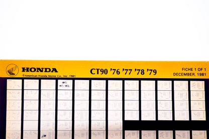 OEM Honda CT90 1981/December '76 - '79 Parts Catalog Microfiche