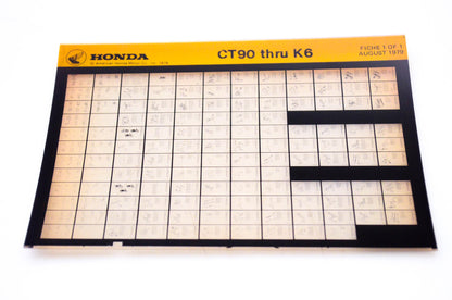 OEM Honda CT90 - K6 1979/August '79 Parts Catalog Microfiche