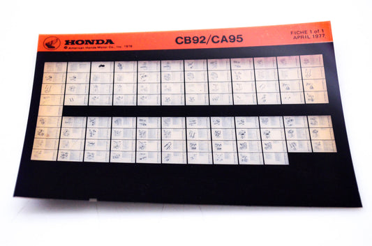 OEM Honda CB92/CA95 1977/April '77 Parts Catalog Microfiche