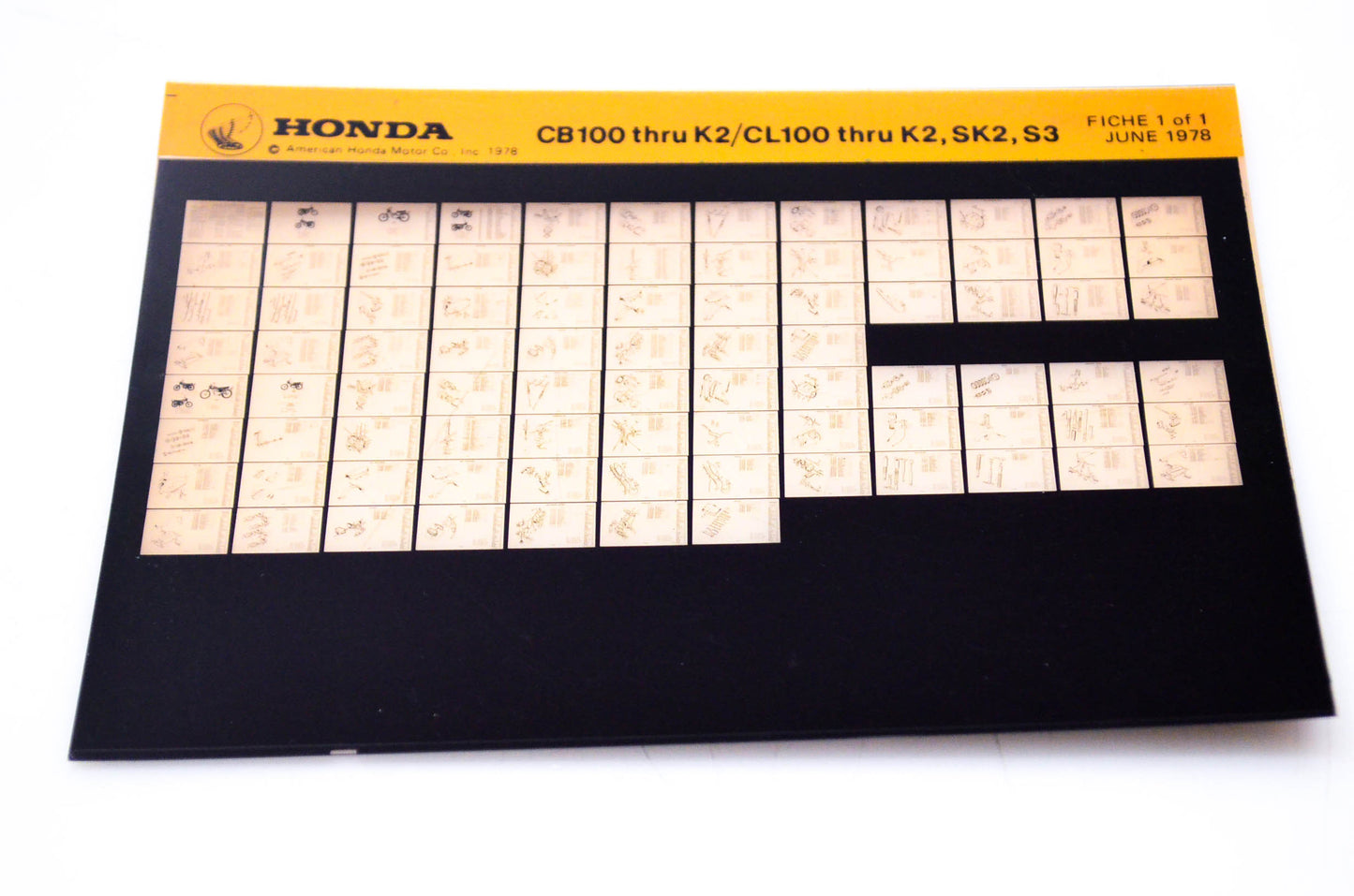 OEM Honda CB100 - K2/CL100 - K2,SK2,S3 1978/June '78 Parts Catalog Microfiche