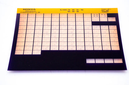 OEM Honda XL100S 1985/May '79 - '85 Parts Catalog Microfiche
