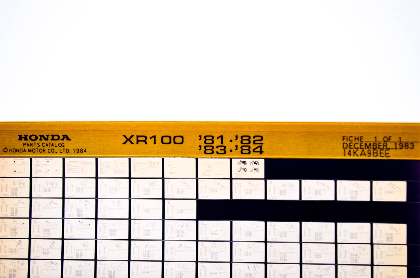 OEM Honda XR100 1983/December '81 - '84 Parts Catalog Microfiche