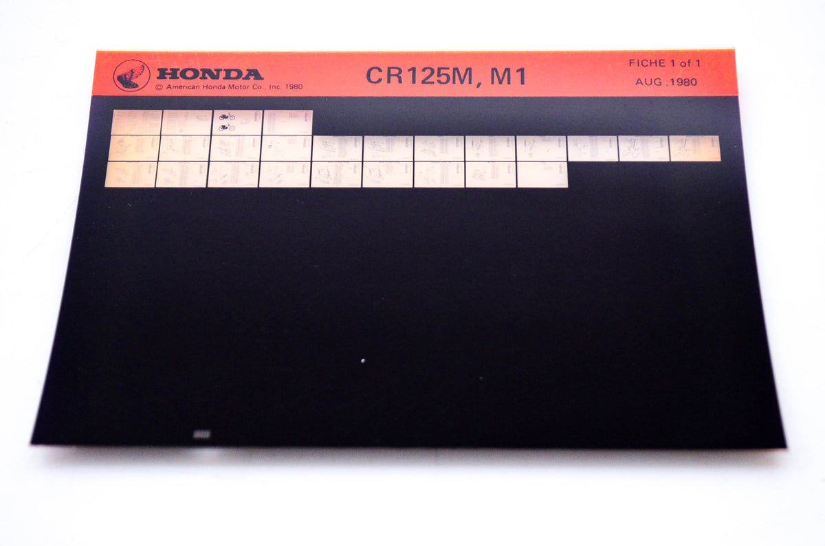 OEM Honda CR125M, M1 1980/August '80 Parts Catalog Microfiche