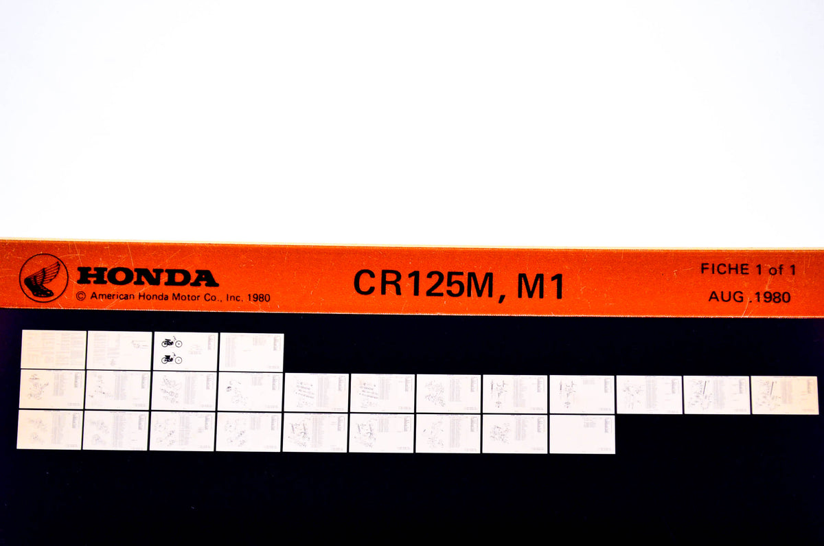 OEM Honda CR125M, M1 1980/August '80 Parts Catalog Microfiche
