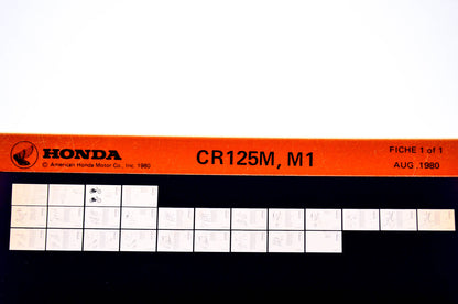 OEM Honda CR125M, M1 1980/August '80 Parts Catalog Microfiche