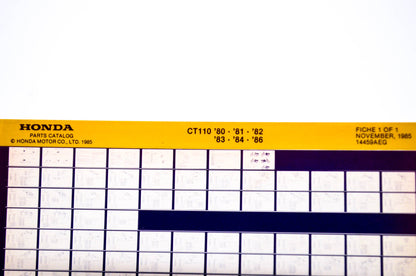 OEM Honda CT110 1985/November '80 - '86 Parts Catalog Microfiche