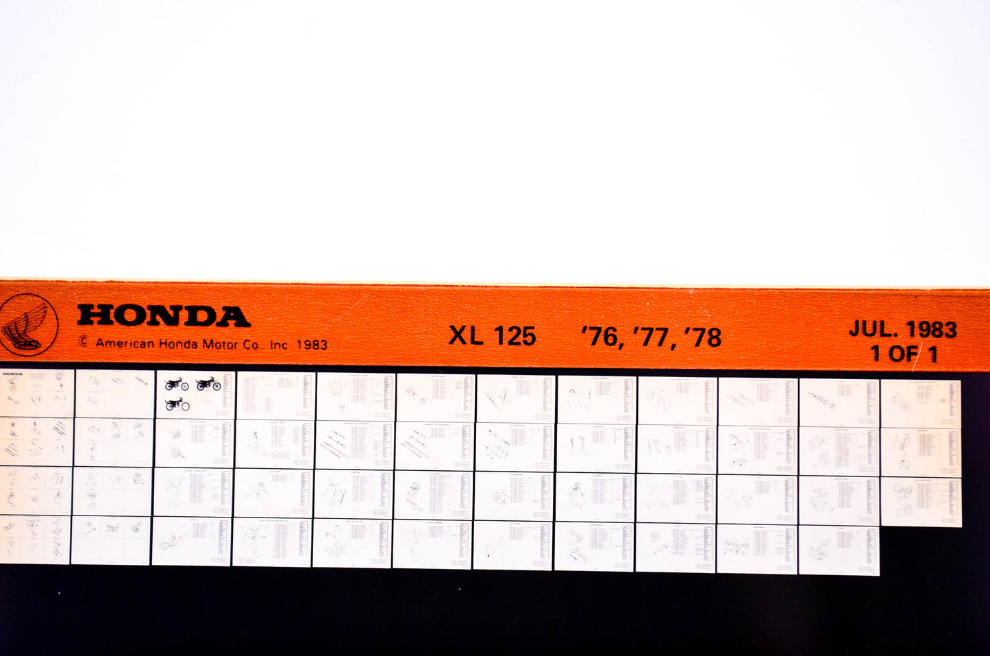 OEM Honda XL 125 1983/July '76 - '78 Parts Catalog Microfiche