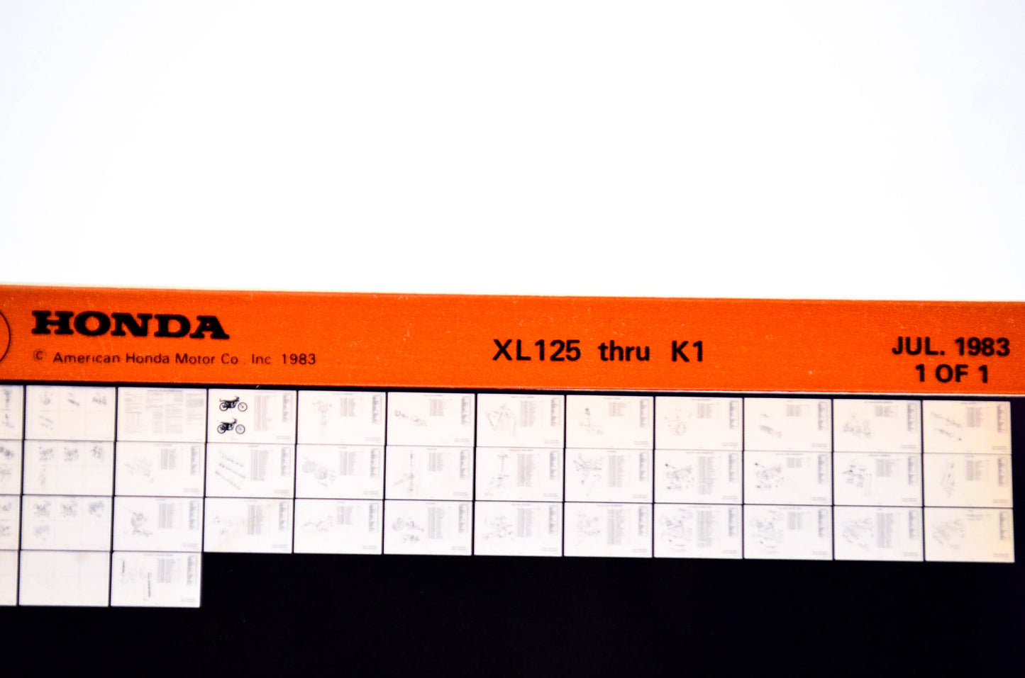 OEM Honda XL125 - K1 1983/July '83 Parts Catalog Microfiche