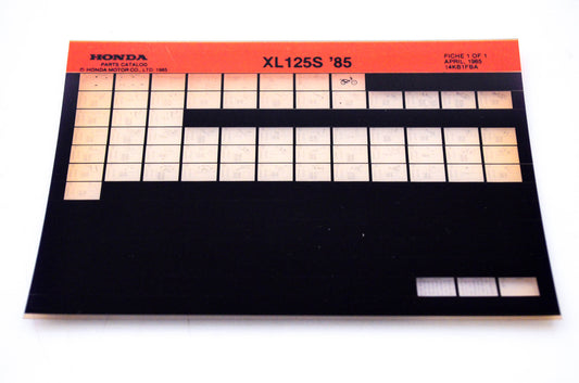 OEM Honda XL 125S 1985/April '85 Parts Catalog Microfiche