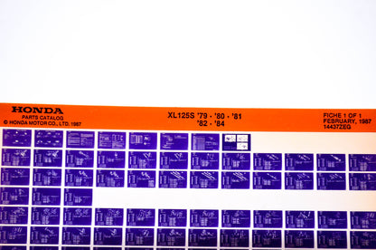 OEM Honda XL125S 1987/February '79 - '84 Parts Catalog Microfiche